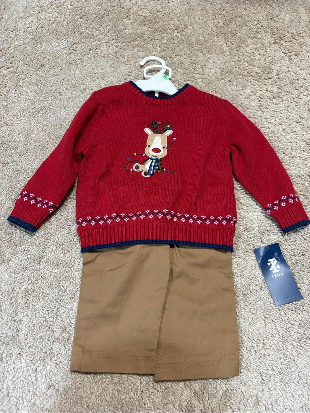 Izod Holiday Sweater Pants Set Size 18 Months NWT